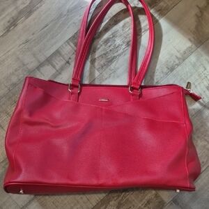 Classic Red Tote Bag with Dual Shoulder Straps